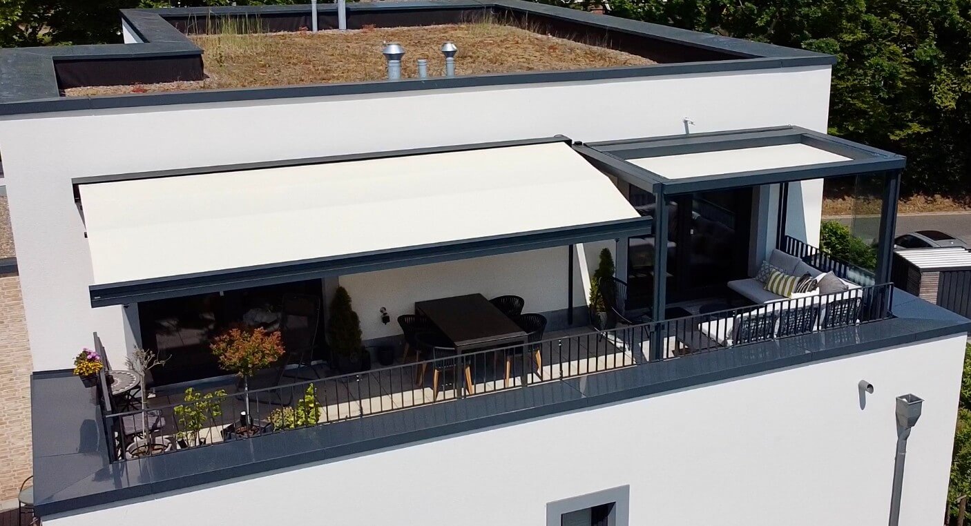 SUNRAIN Markise Und Pergola F r Die Dachterrasse SUNRAIN Markise Und Pergola F r Die Dachterrasse
